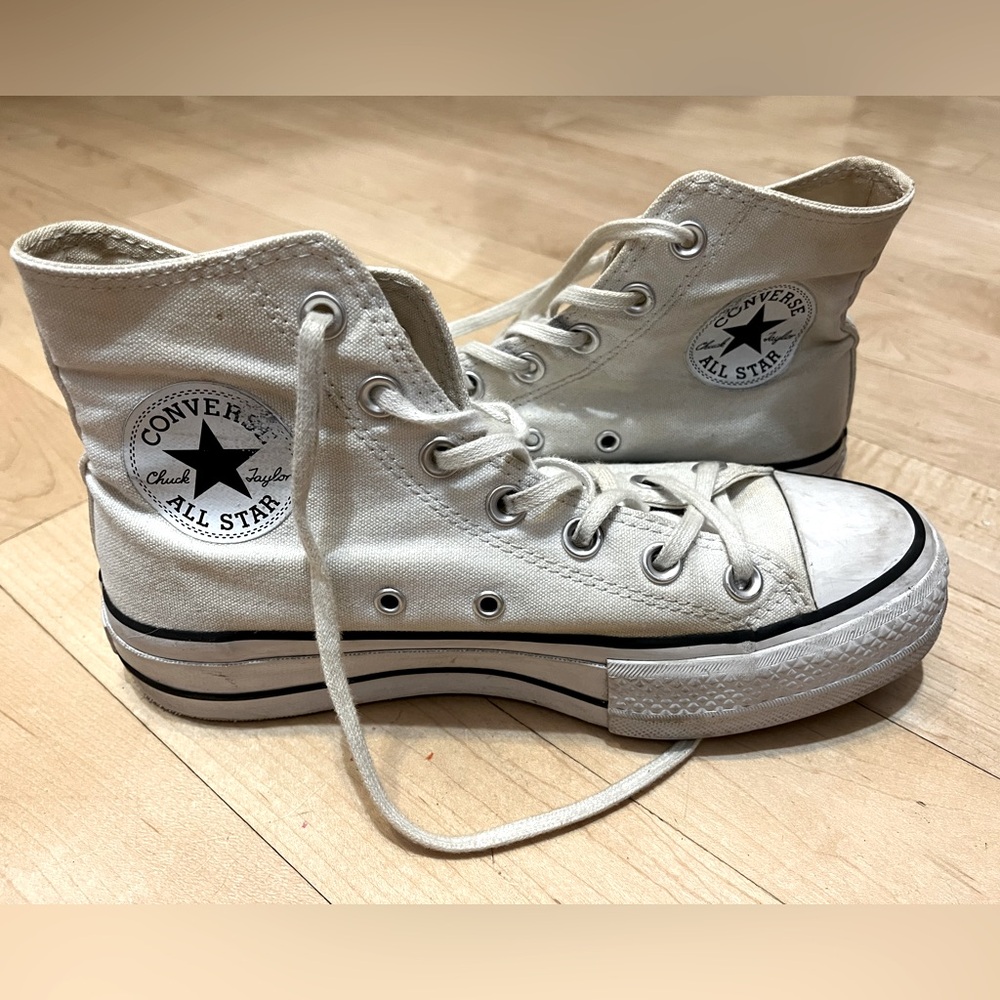 White Platform Converse